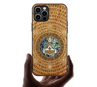 Carveit Coque magnétique pour iPhone 12 Pro Max Étui [Gravure en Bois et Incrustation de Coquille] Œuvre d'art Unique Luxe Etui Compatible avec 12 Pro Max Coque Magsafe (Cerise-Thors Hammer)