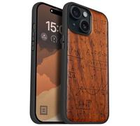 Carveit Coque Magnétique pour iPhone 15 Étui Bois Case de Téléphone Antichoc Bumper TPU Compatible Magsafe 15 Coque Bois Etui (Rosé-Le langage de l'univers)