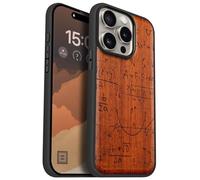 Carveit Coque Magnétique pour iPhone 15 Pro Étui Bois Case de Téléphone Antichoc Bumper TPU Compatible Magsafe 15 Pro Coque Bois Etui (Rosé-Le langage de l'univers)