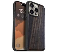 Carveit Coque Magnétique pour iPhone 15 Pro Étui Bois Case de Téléphone Antichoc Bumper TPU Compatible Magsafe 15 Pro Coque Bois Etui (Bois Sombre-Le langage de l'univers)