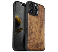 Carveit Coque Magnétique pour iPhone 16 Pro Max Étui Bois Case de Téléphone Antichoc Bumper TPU Compatible Magsafe 16 Pro Max Coque Bois Etui (Noyer-Murmures de Pissenlit)