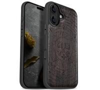 Carveit Coque Magnétique pour iPhone 17 Étui Bois Case de Téléphone Antichoc Bumper TPU Compatible Magsafe 17 Coque Bois Etui (Bois Sombre-Les clés du Vieux Manuscrit)