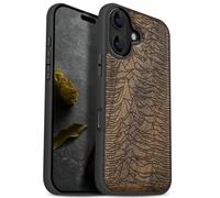 Carveit Coque Magnétique pour iPhone 17 Étui Bois Case de Téléphone Antichoc Bumper TPU Compatible Magsafe 17 Coque Etui (Noyer-Le Premier Pulsar/CP 1919)