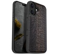 Carveit Coque Magnétique pour iPhone 17 Étui Bois Case de Téléphone Antichoc Bumper TPU Compatible Magsafe 17 Coque Etui (Bois Sombre-Le Premier Pulsar/CP 1919)