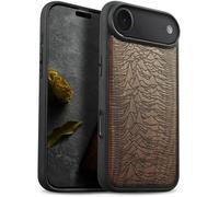 Carveit Coque Magnétique pour iPhone Air Étui Bois Case de Téléphone Antichoc Bumper TPU Compatible Magsafe iPhone 17 Air Coque Etui (Noyer-Le Premier Pulsar/CP 1919)