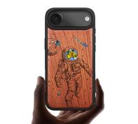 Carveit Coque Magnétique pour iPhone Air Étui, Gravure en Bois et Incrustation de Coquille Cover Compatible Magsafe avec Apple 17 Air Coque (Rosé-Vagabond Cosmique)