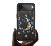 Carveit Coque Magnétique pour iPhone Air Étui, Gravure en Bois et Incrustation de Coquille Cover Compatible Magsafe avec Apple 17 Air Coque (Bois Sombre-Énigme Manuscrite)