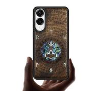 Carveit Coque Magnétique pour Samsung S25 Edge Étui de TPU, Gravure en Bois et Incrustation de Coquille Cover Compatible Magsafe avec Galaxy S25 Edge Coque (Noyer-Thors Hammer)