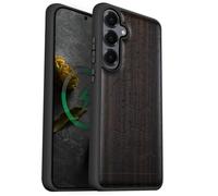 Carveit Coque Magnétique pour Samsung S25 Étui Bois Case de Téléphone Antichoc Bumper TPU Compatible Magsafe Galaxy S25 Etui (Bois Sombre-Temps du Serpent Gothique)