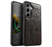 Carveit Coque Magnétique pour Samsung S26 Étui Bois Case de Téléphone Antichoc Bumper TPU Compatible Magsafe Galaxy S26 Etui (Bois Sombre-Dis de Los Muertos)