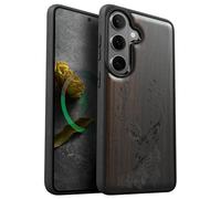 Carveit Coque Magnétique pour Samsung S26 Étui Bois Case de Téléphone Antichoc Bumper TPU Compatible Magsafe Galaxy S26 Etui (Bois Sombre-Tête de Cerf)