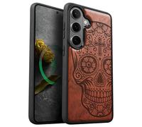 Carveit Coque Magnétique pour Samsung S26 Plus Étui Bois Case de Téléphone Antichoc Bumper TPU Compatible Magsafe Galaxy S26 Plus Etui (Rosé-Dis de Los Muertos)
