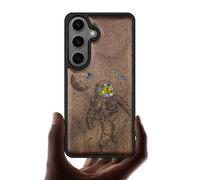 Carveit Coque Magnétique pour Samsung S26 Plus Étui de TPU, Gravure en Bois et Incrustation de Coquille Cover Compatible Magsafe avec Galaxy S26 Plus Case Coque (Noyer-Vagabond Cosmique)