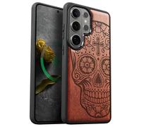 Carveit Coque Magnétique pour Samsung S26 Ultra Étui Bois Case de Téléphone Antichoc Bumper TPU Compatible Magsafe Galaxy S26 Ultra Etui (Rosé-Dis de Los Muertos)