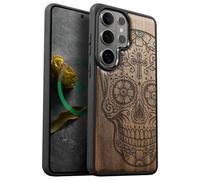 Carveit Coque Magnétique pour Samsung S26 Ultra Étui Bois Case de Téléphone Antichoc Bumper TPU Compatible Magsafe Galaxy S26 Ultra Etui (Noyer-Dis de Los Muertos)