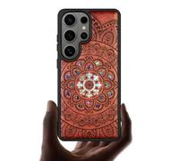 Carveit Coque Magnétique pour Samsung S26 Ultra Étui de TPU, Gravure en Bois et Incrustation de Coquille Cover Compatible Magsafe avec Galaxy S26 Ultra Coque (Rosé-Fleurs de Mandalas)