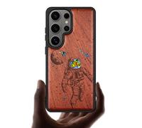 Carveit Coque Magnétique pour Samsung S26 Ultra Étui de TPU, Gravure en Bois et Incrustation de Coquille Cover Compatible Magsafe avec Galaxy S26 Ultra Case Coque (Rosé-Vagabond Cosmique)