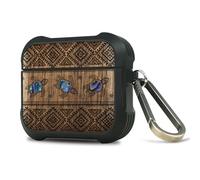 Carveit Coque pour Airpods 4, (Noyer-Tortues Sami)