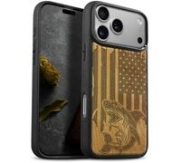 Carveit Coque pour iPhone 18 Pro Max Étui, Cerise-Attaque de Requin | [Antichoc Pare-Chocs en TPU Case Souple] Magnétique Bois Étui de Téléphone Compatible Magsafe iPhone 18 Pro Max Coque