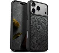 Carveit Coque pour iPhone 18 Pro Max Étui, Sombre-Phoenix Mandala | [Antichoc Pare-Chocs en TPU Case Souple] Magnétique Bois Étui de Téléphone Compatible Magsafe iPhone 18 Pro Max Coque