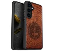 Carveit Coque pour Samsung S24 Étui [Pare-Chocs en TPU Souple] Coque de Téléphone Antichoc Compatible avec Galaxy S24 Etui Bois (Rosé-Thors Hammer)