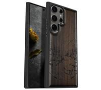 Carveit Coque pour Samsung S25 Ultra Étui [Pare-Chocs en TPU Souple] Coque de Téléphone Antichoc Compatible avec Galaxy S25 Ultra Etui Bois (Bois Sombre-Paysage Naturel Sauvage)