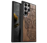 Carveit Étui Bois pour Galaxy S24 Ultra, (Noyer-Dis de Los Muertos)
