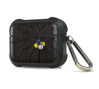 Carveit Étui en Bois Compatible avec Airpods Pro 2/1 Case, Etui en Bois et Incrustation de Coquille Rigide Antichoc avec Cadre en TPU de pour 2nd/1st (Bois Sombre-Le Palmier)