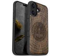 Carveit Étui en Bois pour iPhone 17, (Noyer-Thors Hammer) | Bois Étui de Magnétique Téléphone Antichoc TPU, Protection Case Compatible Magsafe pour iPhone 17 Coque