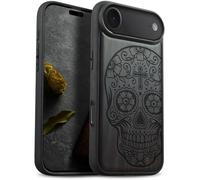 Carveit Étui Magnétique pour iPhone 17 Air Coque Bois Cover, Bois Etui de Téléphone Antichoc Compatible Magsafe avec Apple iPhone Air Case (Bois Sombre-Dis de Los Muertos)