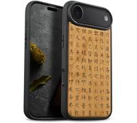 Carveit Étui Magnétique pour iPhone 17 Air Coque Bois Cover, Etui de Téléphone Antichoc Compatible Magsafe avec Apple iPhone Air Case (Cerise-Donc Cette Calligraphie Ching)