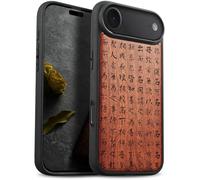 Carveit Étui Magnétique pour iPhone 17 Air Coque Bois Cover, Etui de Téléphone Antichoc Compatible Magsafe avec Apple iPhone Air Case (Rosé-Donc Cette Calligraphie Ching)
