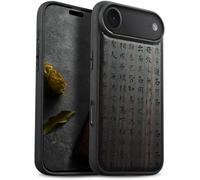 Carveit Étui Magnétique pour iPhone 17 Air Coque Bois Cover, Etui de Téléphone Antichoc Compatible Magsafe avec Apple iPhone Air Case (Bois Sombre-Donc Cette Calligraphie Ching)