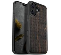 Carveit Étui Magnétique pour iPhone 17 Coque Bois Cover, Etui de Téléphone Antichoc Compatible Magsafe avec Apple 17 Case (Bois Sombre-Donc Cette Calligraphie Ching)