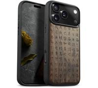 Carveit Étui Magnétique pour iPhone 17 Pro Max Coque Bois Cover, Etui de Téléphone Antichoc Compatible Magsafe avec Apple 17 Pro Max Case (Noyer-Donc Cette Calligraphie Ching)