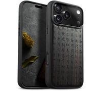 Carveit Étui Magnétique pour iPhone 17 Pro Max Coque Bois Cover, Etui de Téléphone Antichoc Compatible Magsafe avec Apple 17 Pro Max Case (Bois Sombre-Donc Cette Calligraphie Ching)