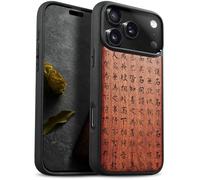 Carveit Étui Magnétique pour iPhone 17 Pro Max Coque Bois Cover, Etui de Téléphone Antichoc Compatible Magsafe avec Apple 17 Pro Max Case (Rosé-Donc Cette Calligraphie Ching)