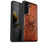 Carveit Etui pour Galaxy S23 Coque [Gravure Laser Bois] Souple TPU Silicone de Téléphone Compatible avec Samsung S23 Étui (Rosé-Domination du tisseur de Toile)