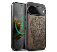 Carveit Étui pour Pixel 11 Pro, Noyer, Dis de Los Muertos