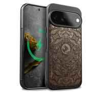 Carveit Étui pour Pixel 11 Pro, Noyer, Phoenix Mandala