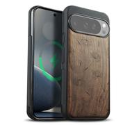 Carveit Magnétique Coque pour Google Pixel 10/10 Pro Étui Bois [Pare-Chocs en TPU Souple] Case de Téléphone Compatible Magsafe Pixel 10/10 Pro Coque (Noyer-Murmures de Pissenlit)