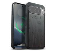 Carveit Magnétique Coque pour Google Pixel 10/10 Pro Étui Bois [Pare-Chocs en TPU Souple] Case de Téléphone Compatible Magsafe Pixel 10/10 Pro Coque (Bois Sombre-Murmures de Pissenlit)