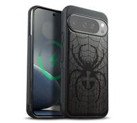 Carveit Magnétique Coque pour Google Pixel 10/10 Pro Étui Bois [Pare-Chocs en TPU Souple] Case de Téléphone Compatible Magsafe Pixel 10/10 Pro Coque (Bois Sombre-Domination du tisseur de Toile)