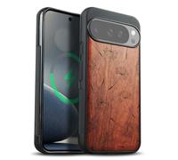 Carveit Magnétique Coque pour Google Pixel 10 Pro XL Étui Bois [Pare-Chocs en TPU Souple] Case de Téléphone Compatible Magsafe Pixel 10 Pro XL Coque (Rosé-Murmures de Pissenlit)