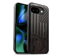 Carveit Magnétique Coque pour Google Pixel 10a Étui [Antichoc Pare-Chocs en TPU Souple] Case de Téléphone Compatible Magsafe Pixel 10a Coque (Bois Sombre-Attaque de Requin Patriotique)
