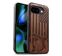 Carveit Magnétique Coque pour Google Pixel 10a Étui [Antichoc Pare-Chocs en TPU Souple] Case de Téléphone Compatible Magsafe Pixel 10a Coque (Rosé-Attaque de Requin Patriotique)