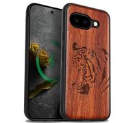 Carveit Magnétique Coque pour Google Pixel 9a Étui [Antichoc Pare-Chocs en TPU Souple] Case de Téléphone Compatible Magsafe Pixel 9a Coque (Rosé-Portrait de Tigre Royal)