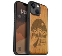 Carveit Magnétique Coque pour iPhone 14 Étui [Antichoc Pare-Chocs en TPU Souple] Case de Téléphone Compatible Magsafe 14 Coque (Cerise-Nuit Sauvage)