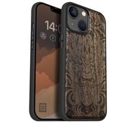 Carveit Magnétique Coque pour iPhone 14 Étui [Antichoc Pare-Chocs en TPU Souple] Case de Téléphone Compatible Magsafe 14 Coque (Noyer-Masque Infernal)