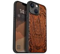 Carveit Magnétique Coque pour iPhone 14 Étui [Antichoc Pare-Chocs en TPU Souple] Case de Téléphone Compatible Magsafe 14 Coque (Rosé-Masque Infernal)